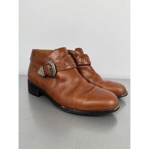 Ariat Ankle Boots Womens 7B Brown Leather Buckle Round Toe Western Shoes Cowgirl